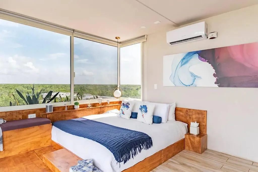 Designer Penthouse - Rooftop Pool & Jungle View 图卢姆 公寓